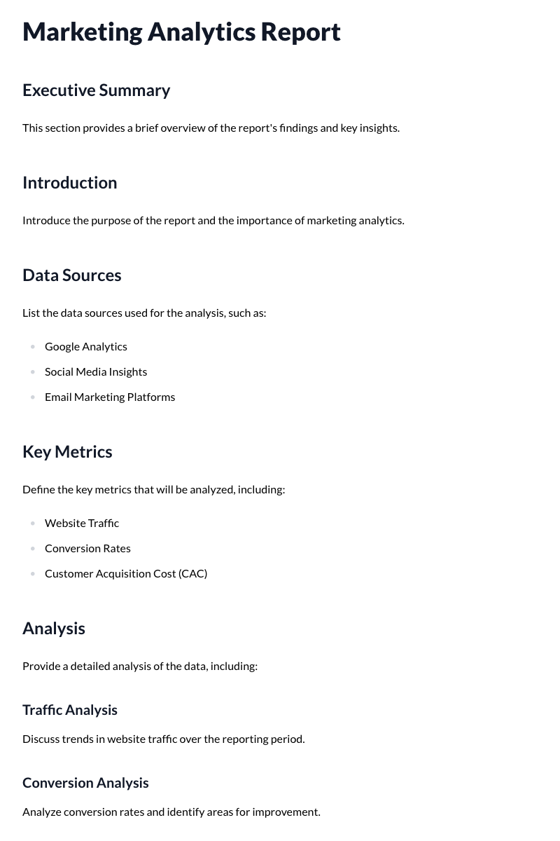 Marketing Analytics Reports