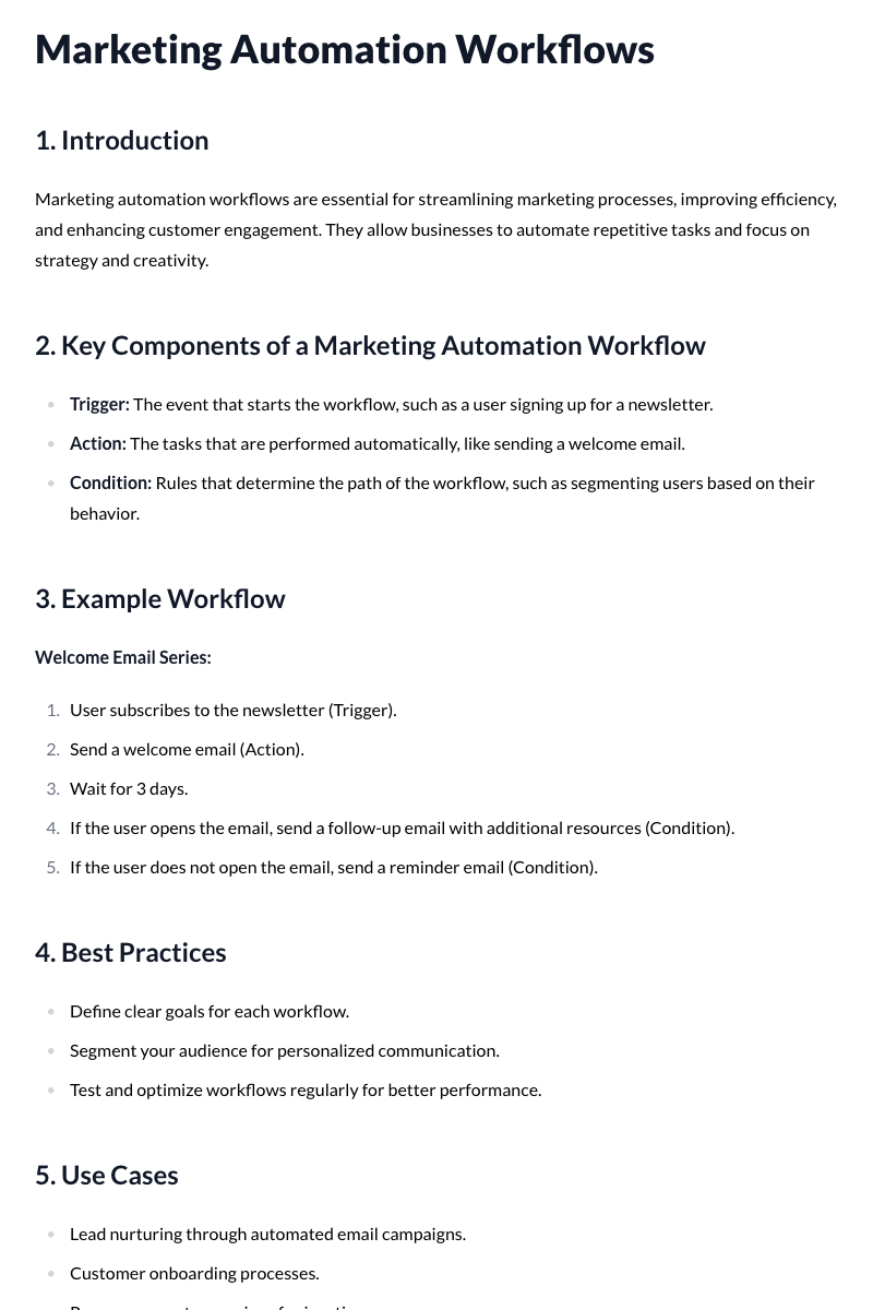 Marketing Automation Workflows