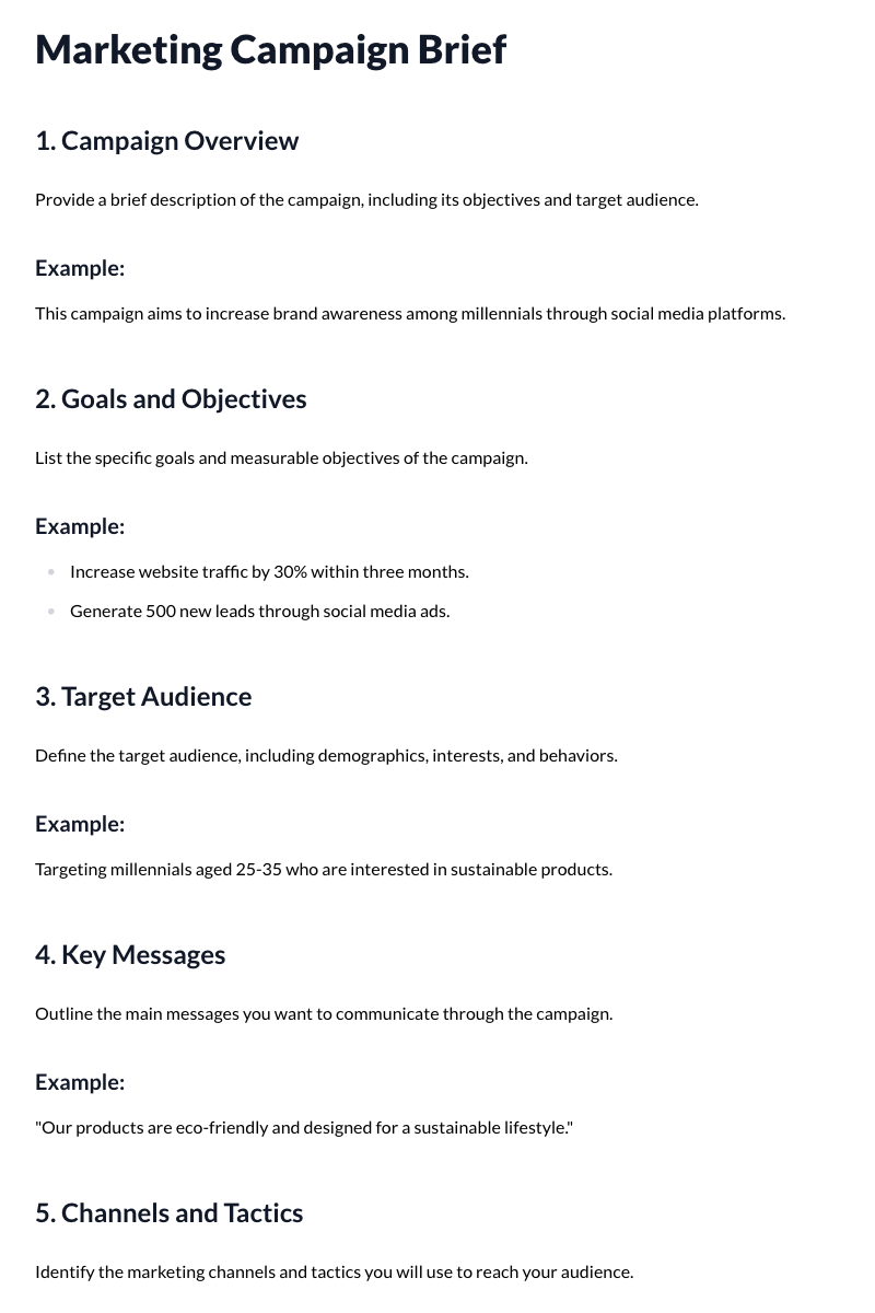 Marketing Campaign Brief