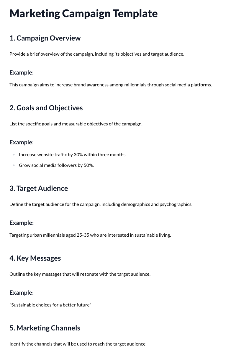 Marketing Campaign Template