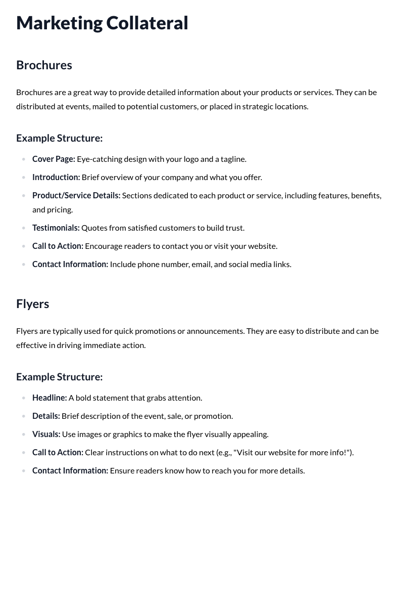Marketing Collateral Template