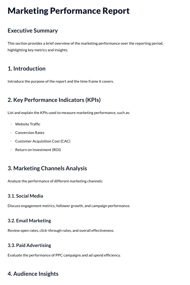 Marketing Performance Report