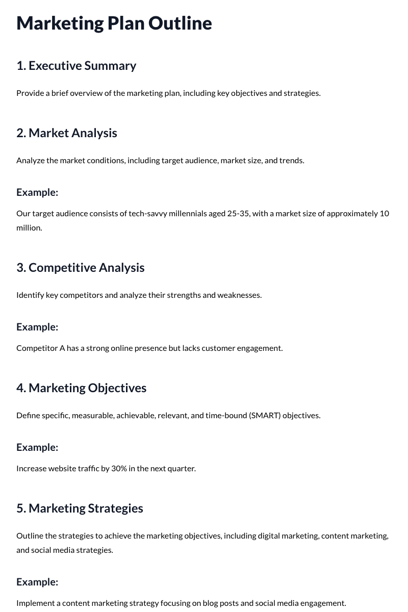 Marketing Plans Template