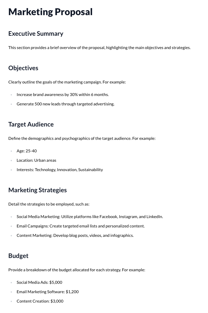Marketing Proposal Template