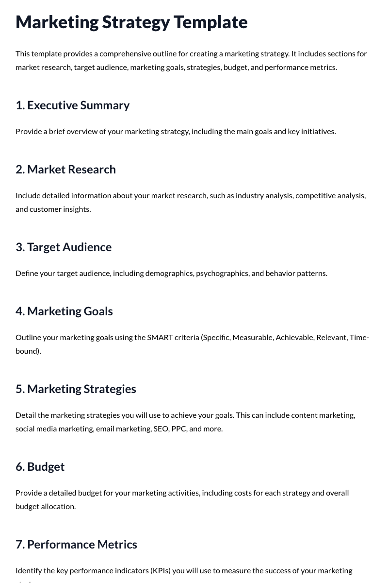 Marketing Strategy Template