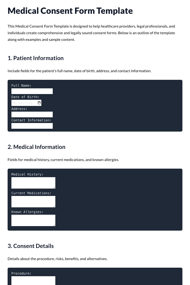 Medical Consent Form Template