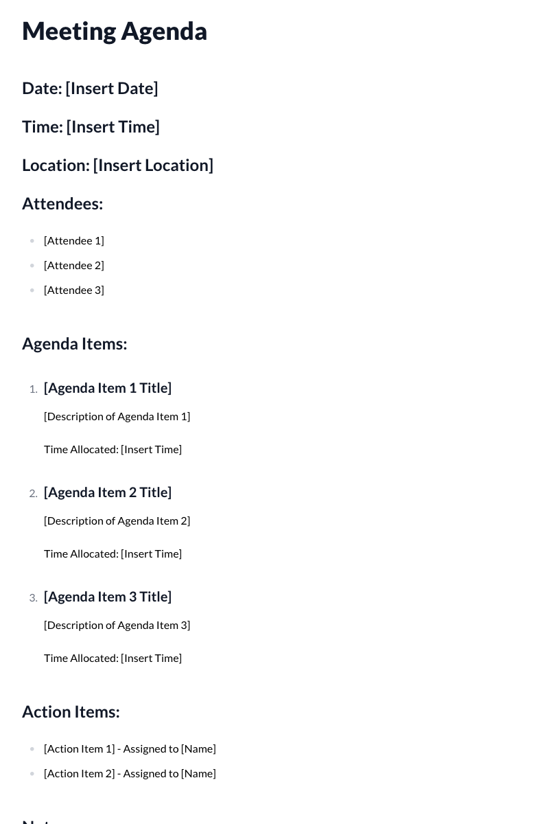 Meeting Agenda