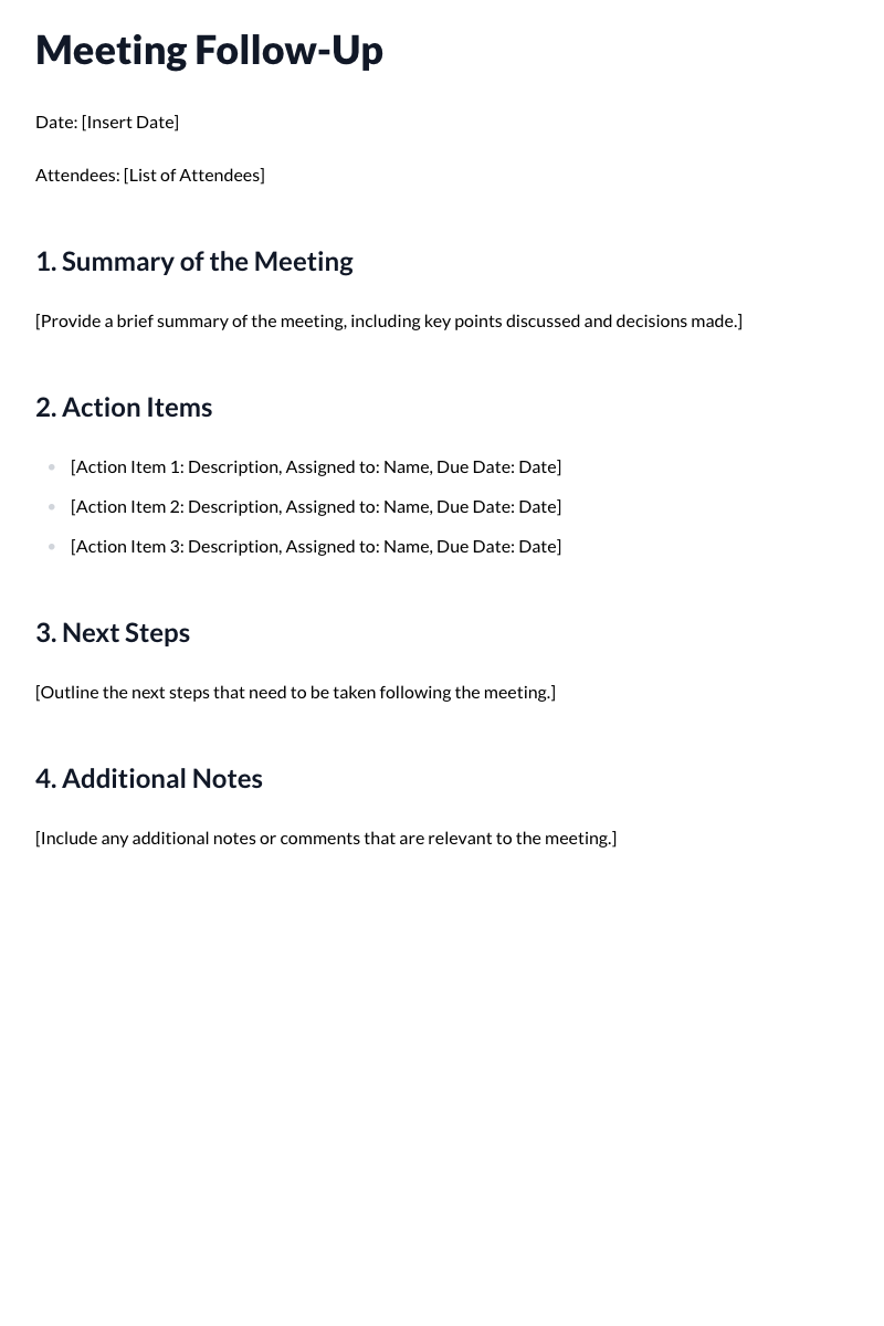 Meeting Follow-Up Template
