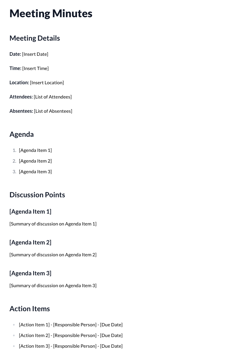 Meeting Minutes Template