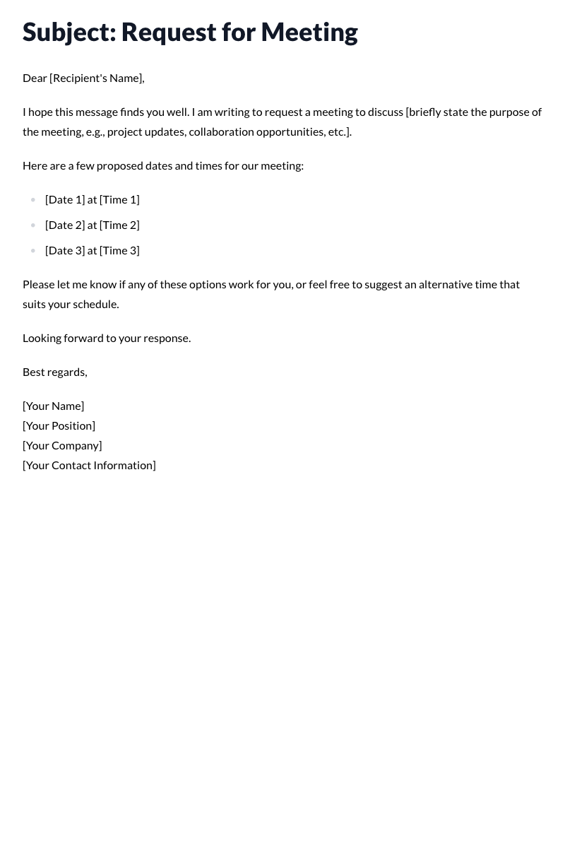 Meeting Request Email