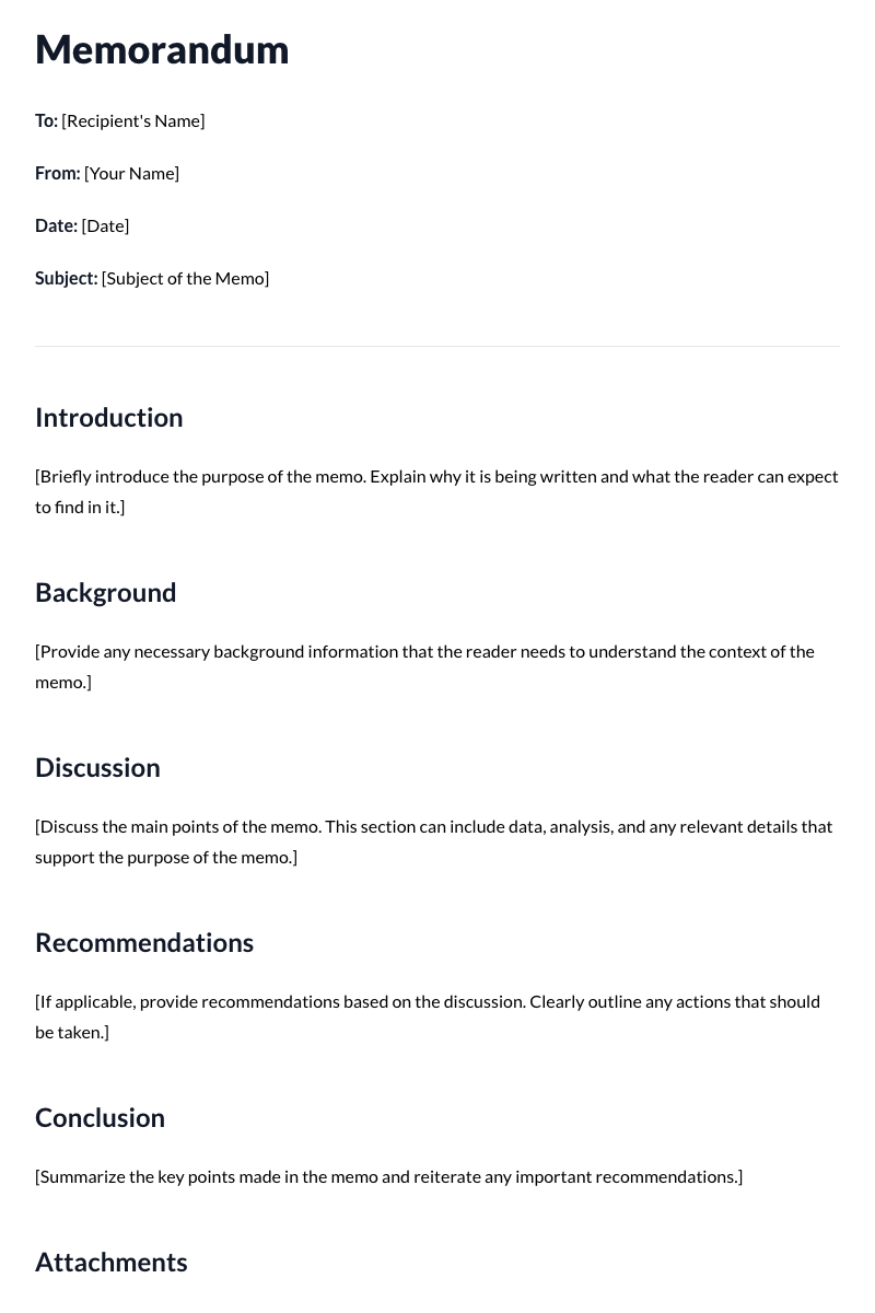 Memorandum (Memo) Template