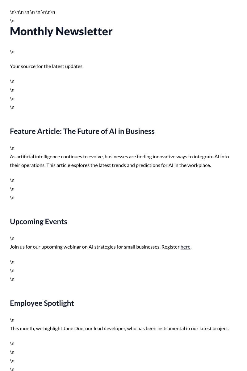 Newsletter Template