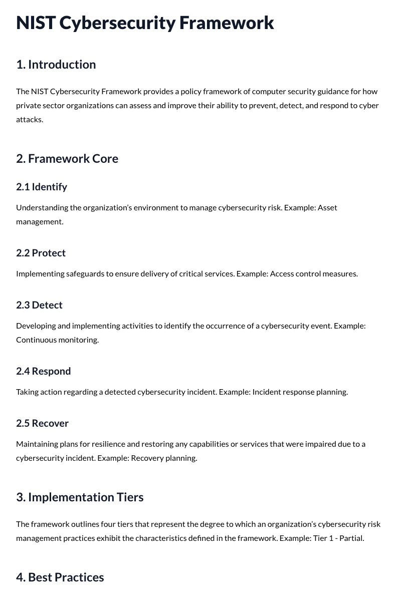 NIST Cybersecurity Framework