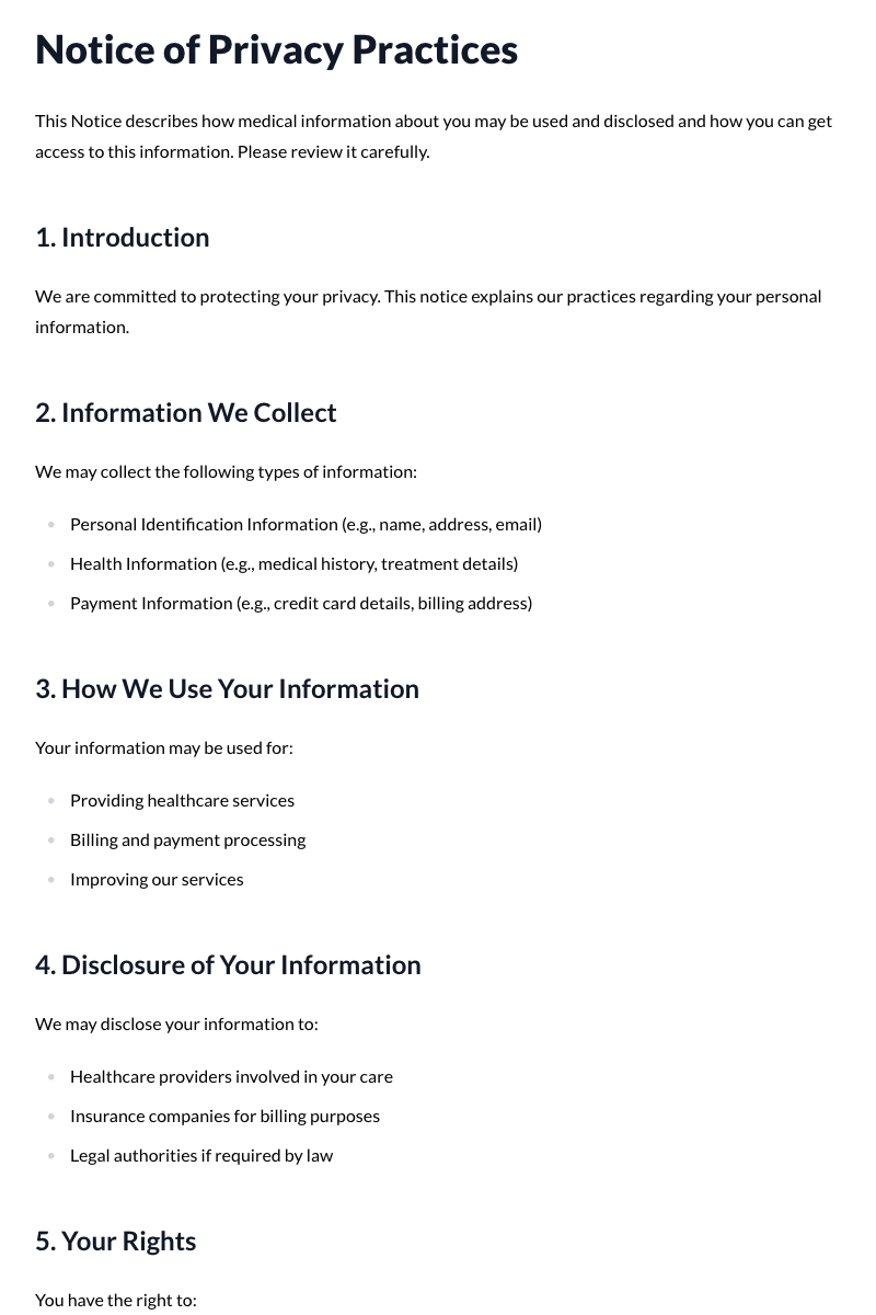 Notice of Privacy Practices