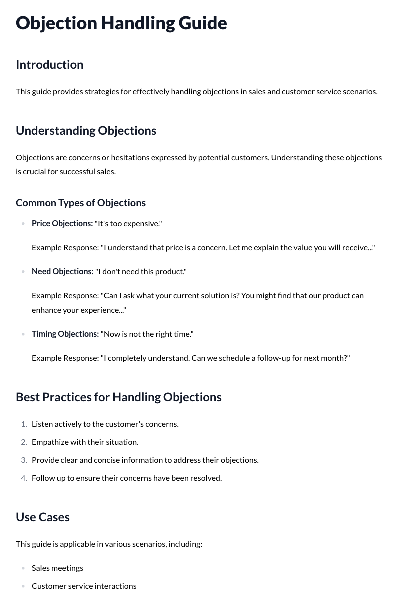 Objection Handling Guides