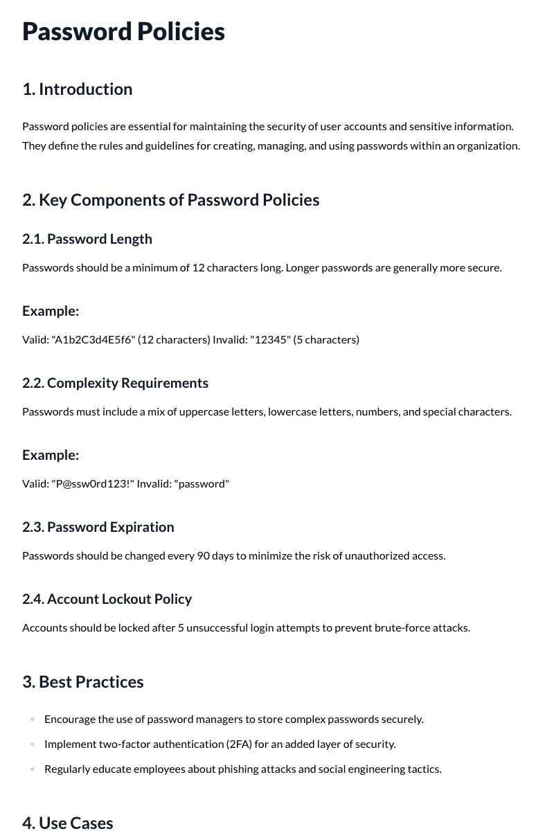 Password Policies