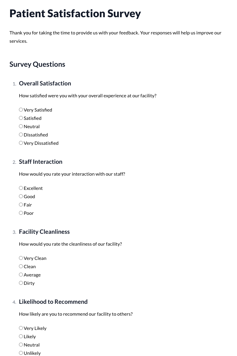 Patient Satisfaction Surveys