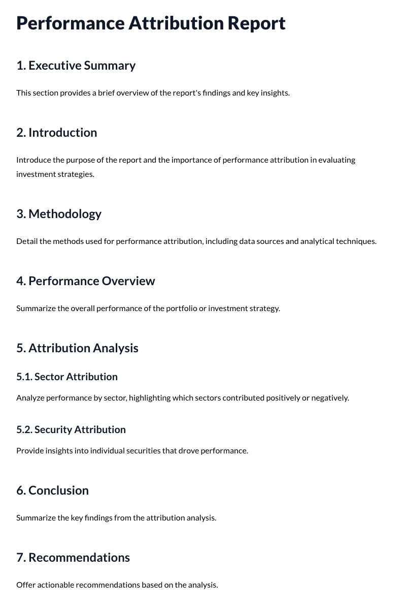 Performance Attribution Reports