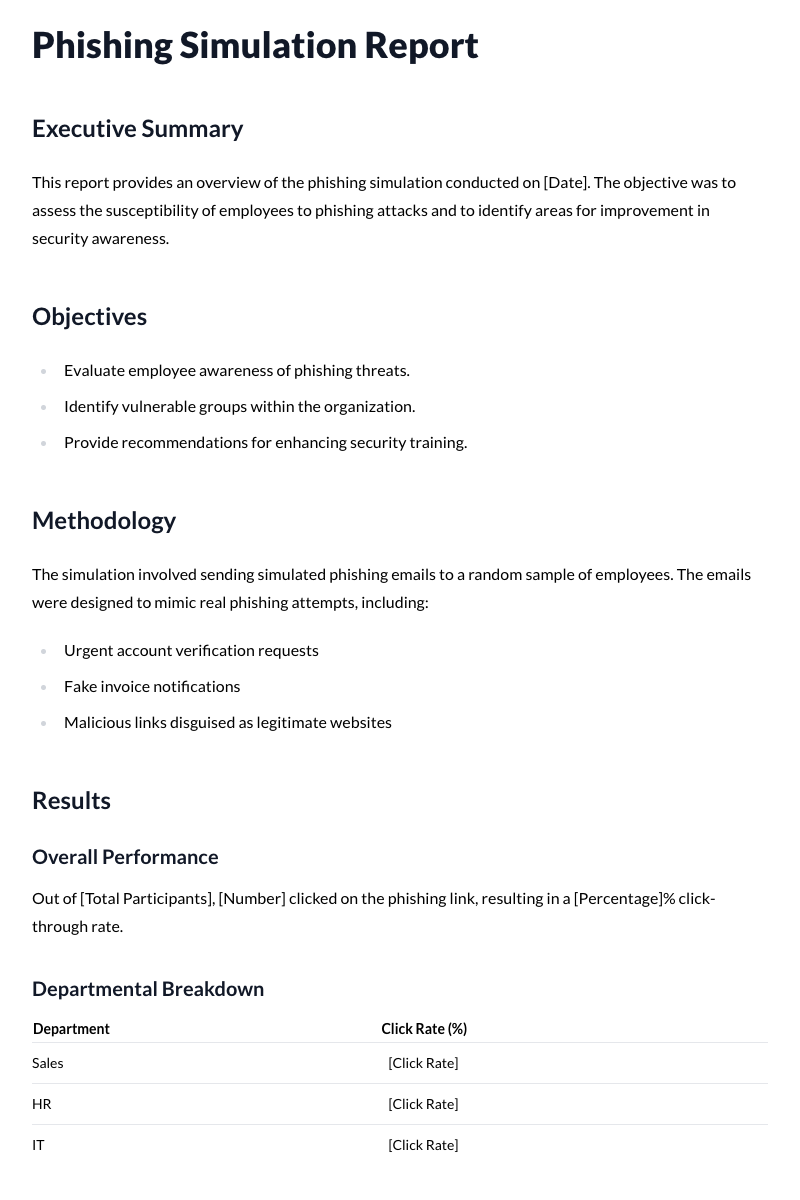 Phishing Simulation Report Template