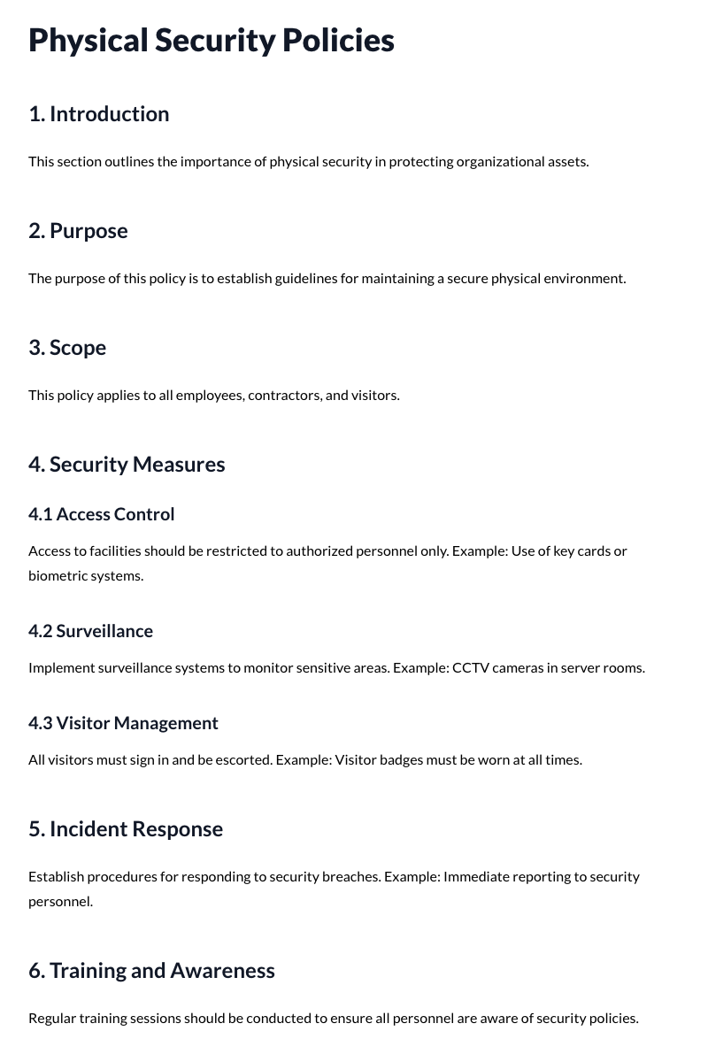 Physical Security Policies