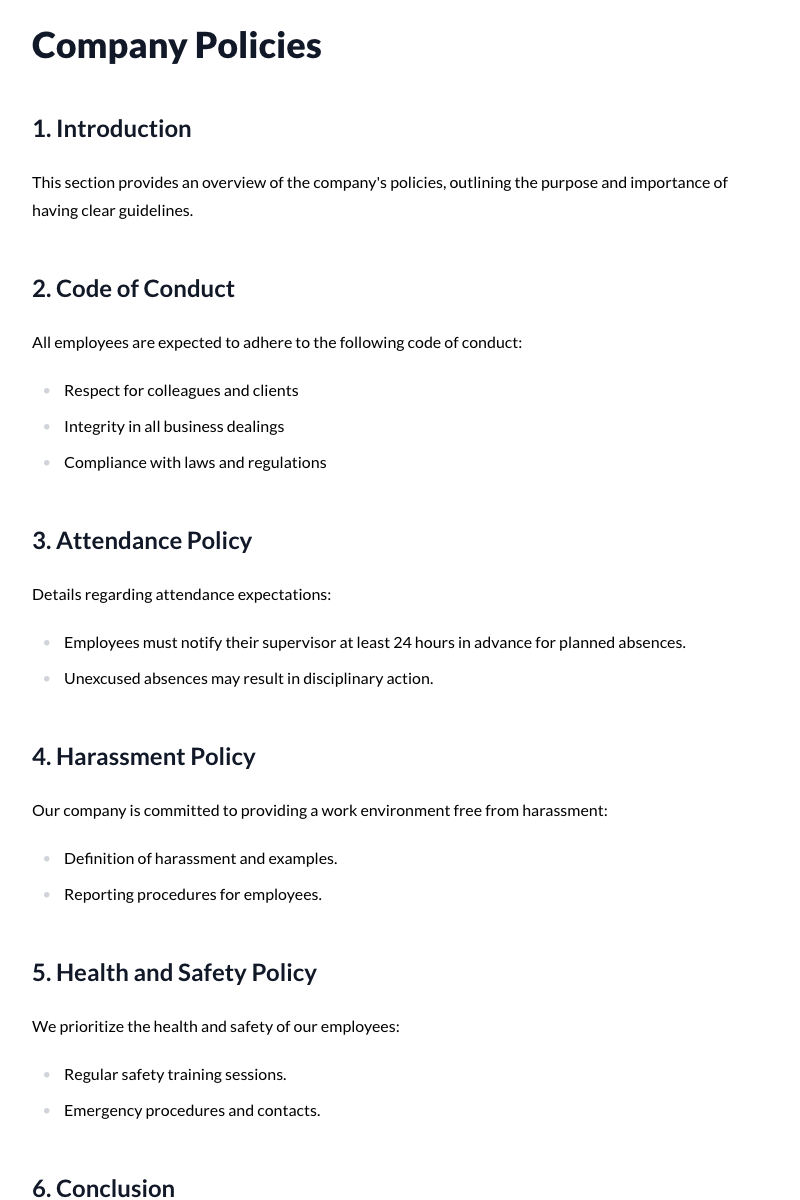 Policies Template
