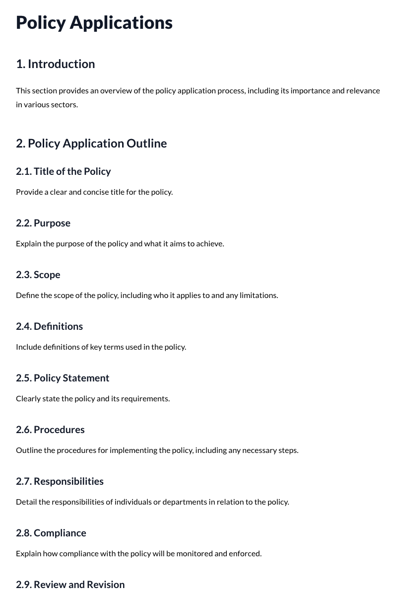Policy Applications Template