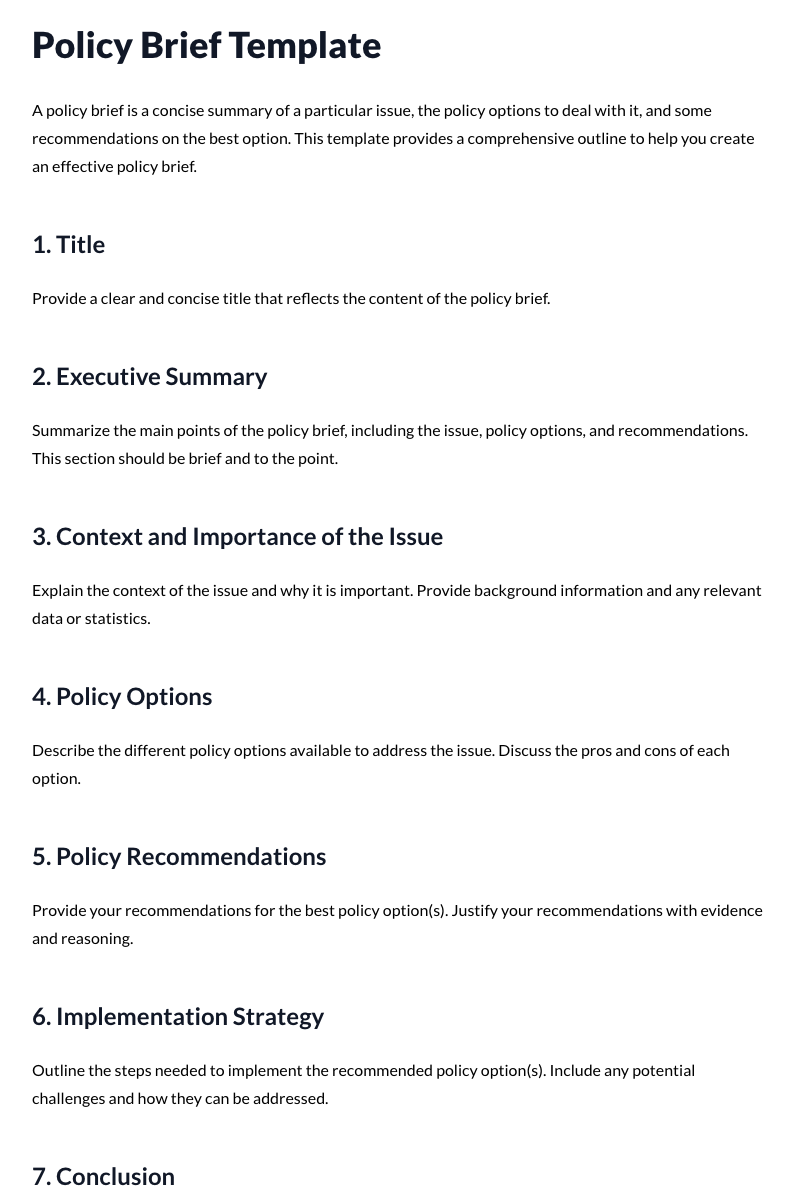 Policy Brief Template