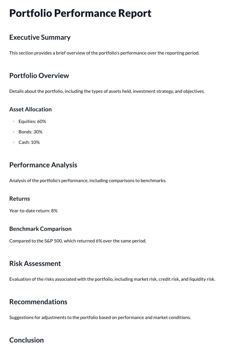 Portfolio Performance Reports