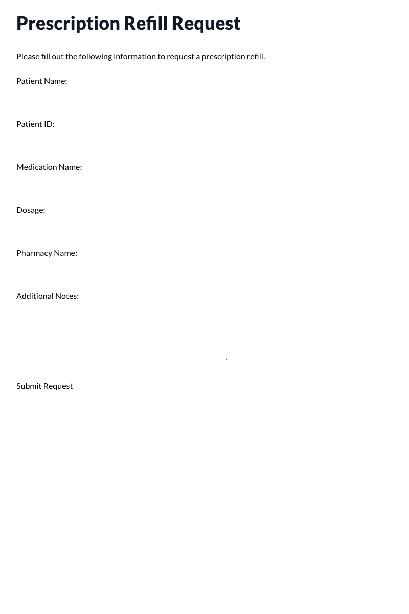 Prescription Refill Template