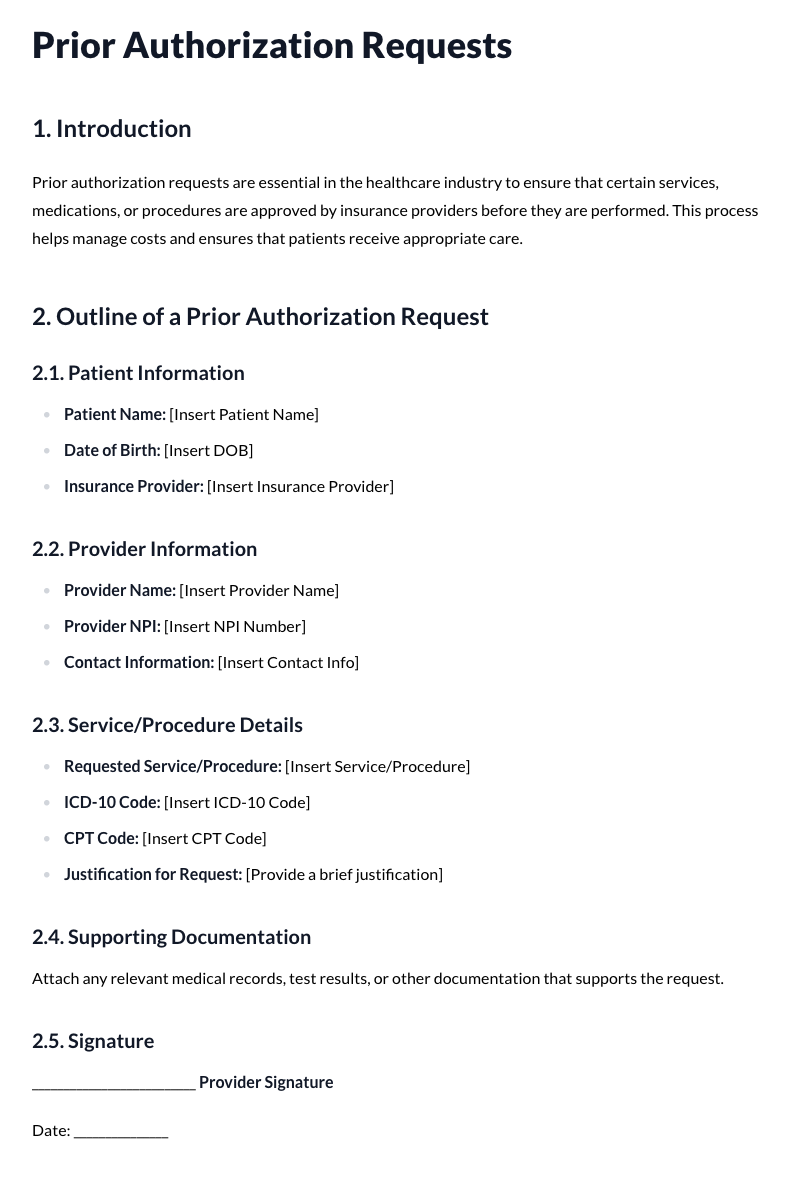 Prior Authorization Requests