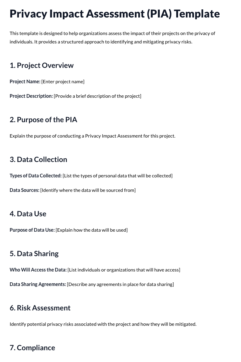 Privacy Impact Assessment Template