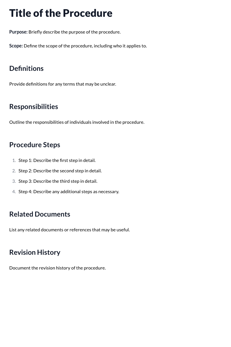 Procedures Template