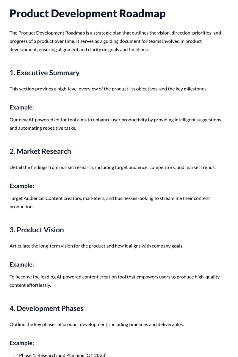 Product Development Roadmap