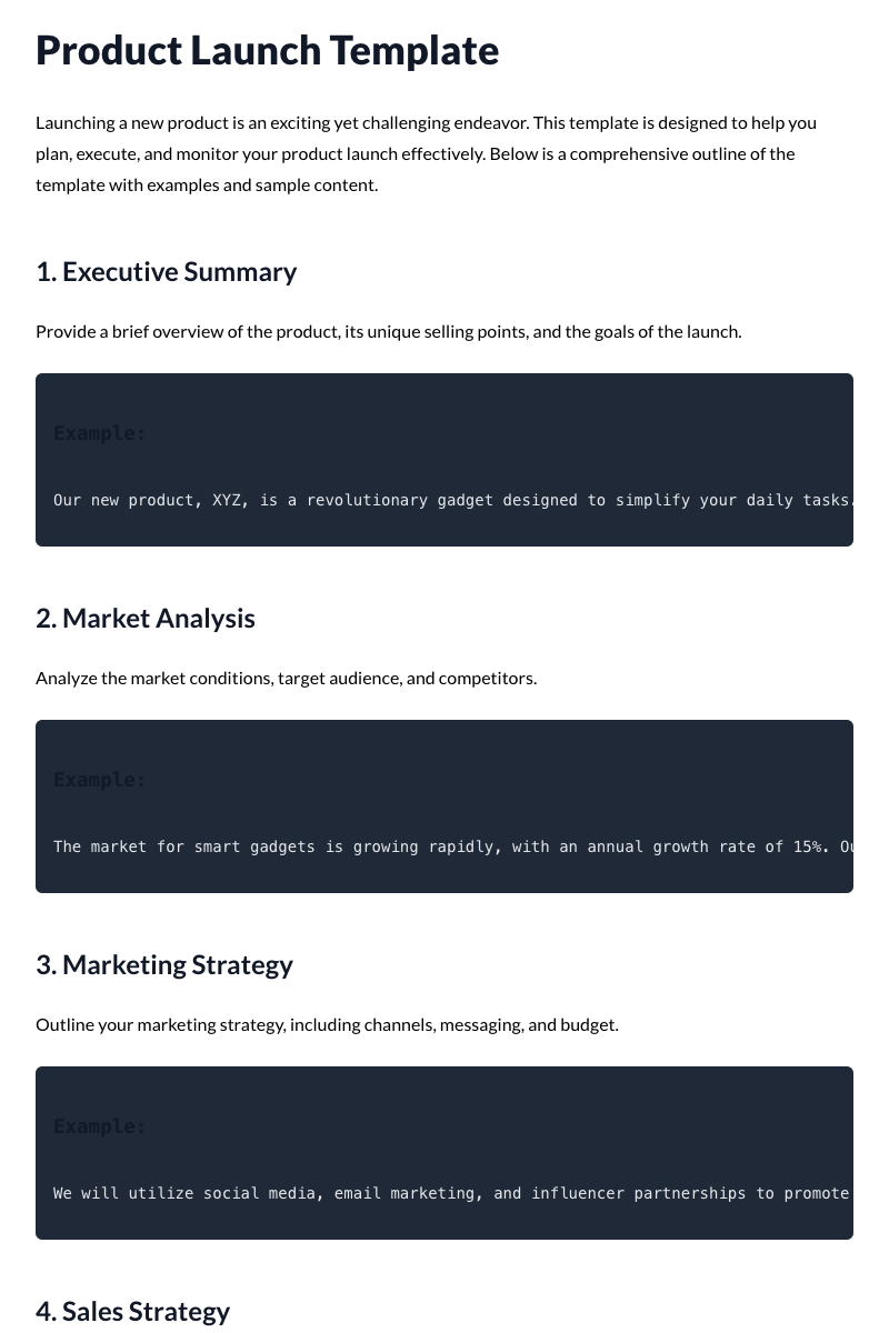 Product Launch Template
