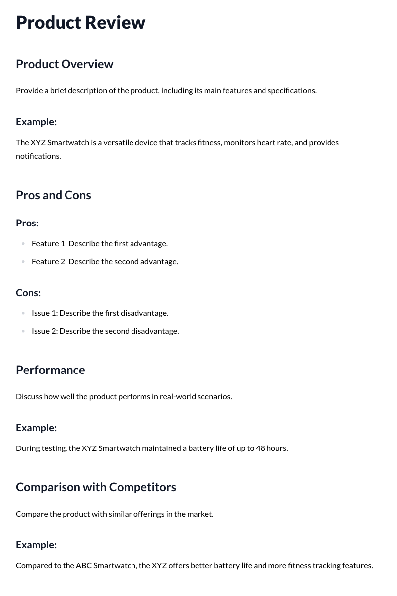 Product Review Template