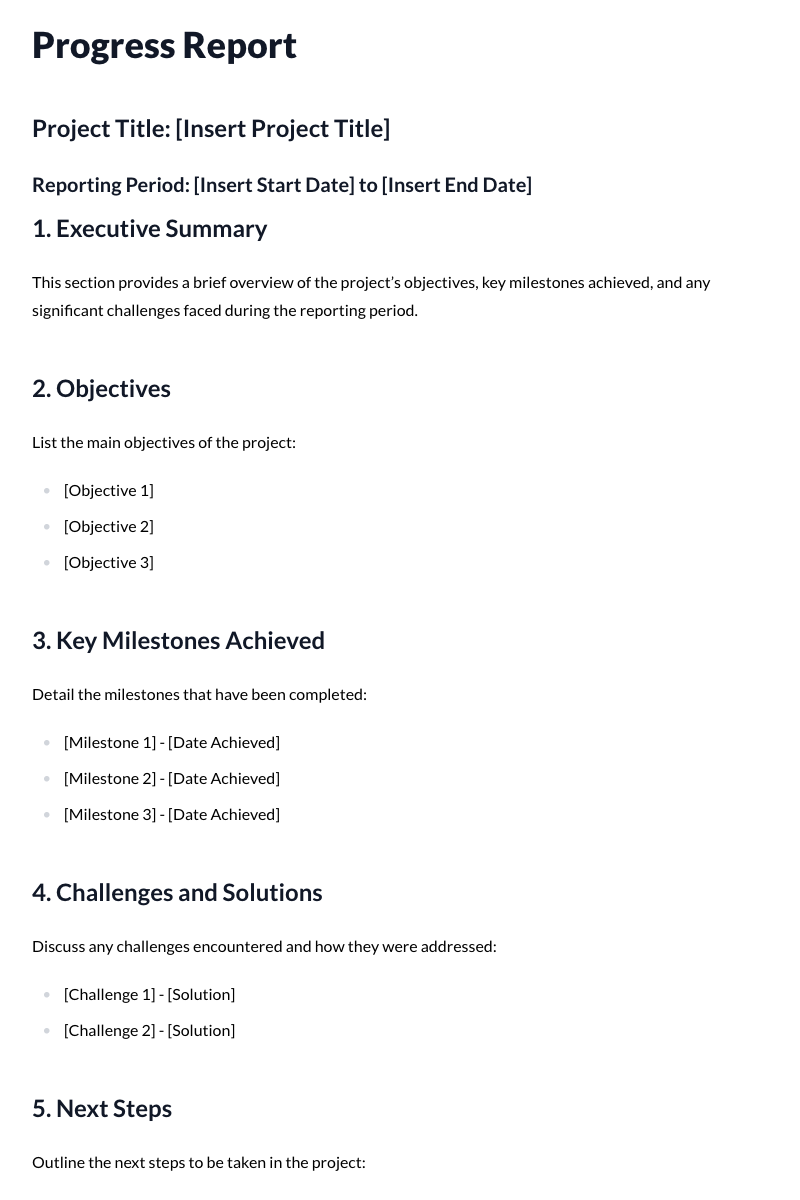 Progress Reports