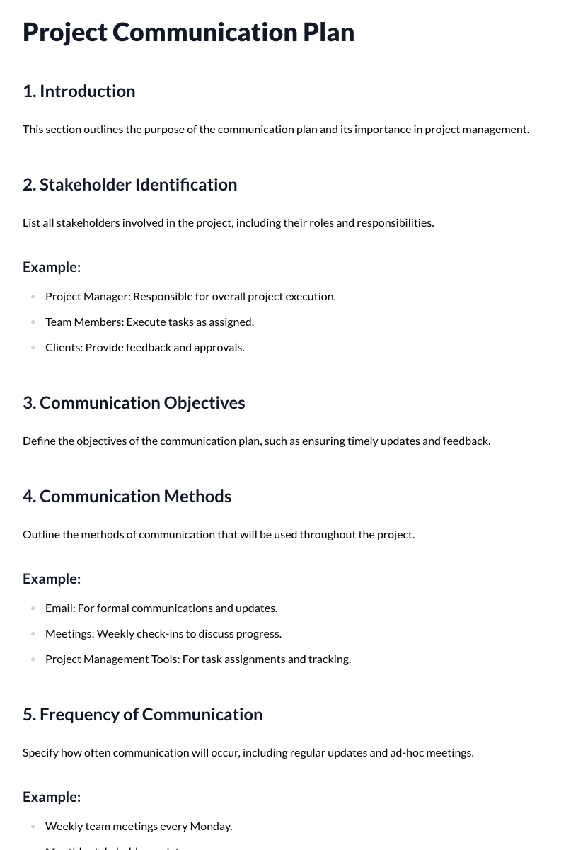 Project Communication Plan