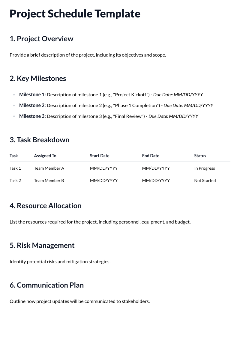 Project Schedules
