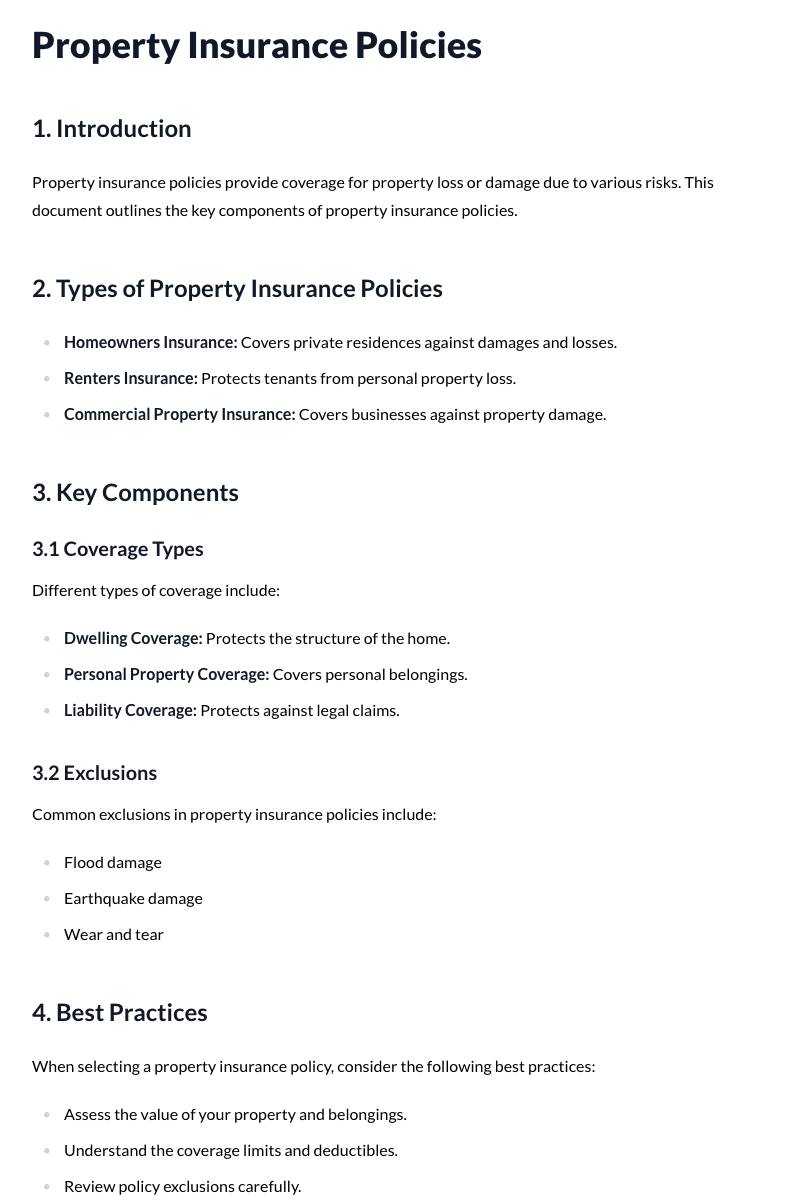 Property Insurance Policies