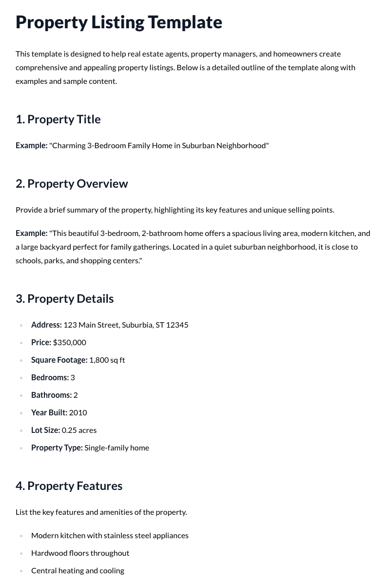 Property Listing Template