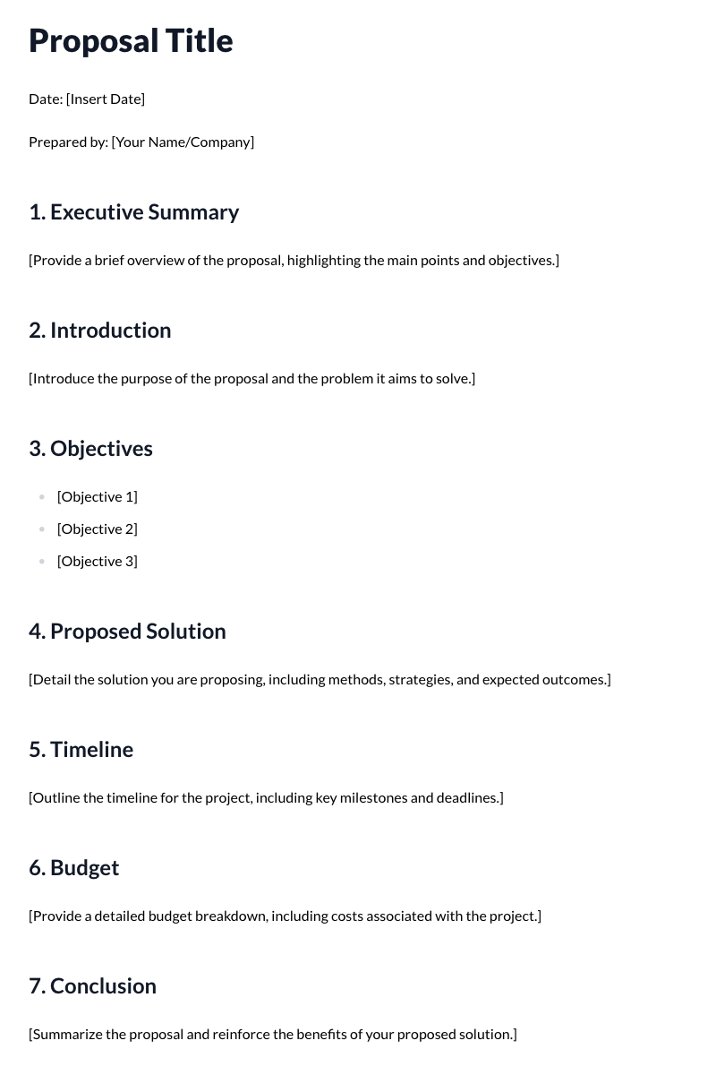 Proposal Template