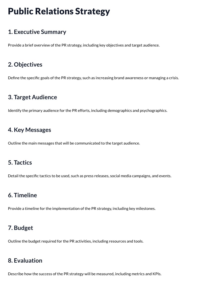 Public Relations Strategy
