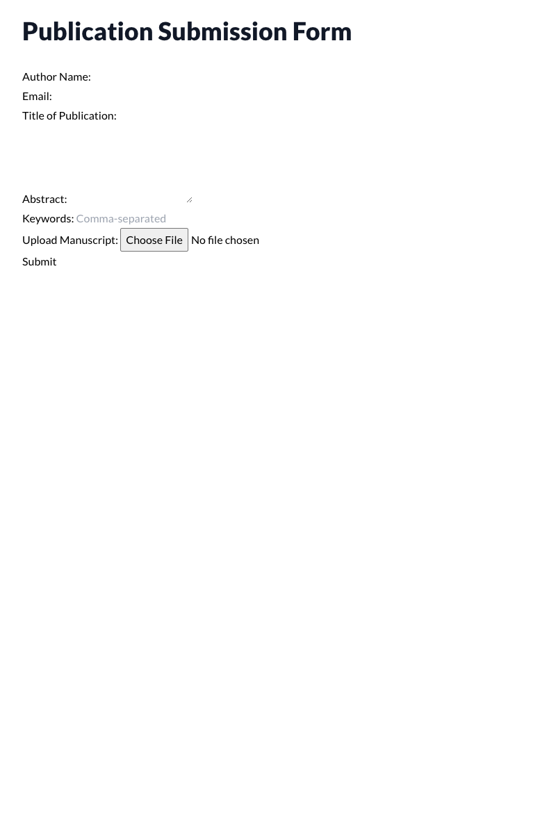 Publication Submission Form Template