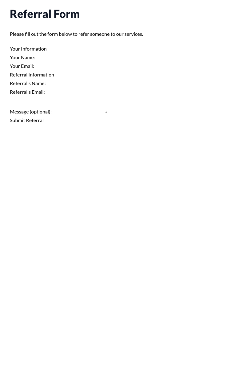 Referral Form Template