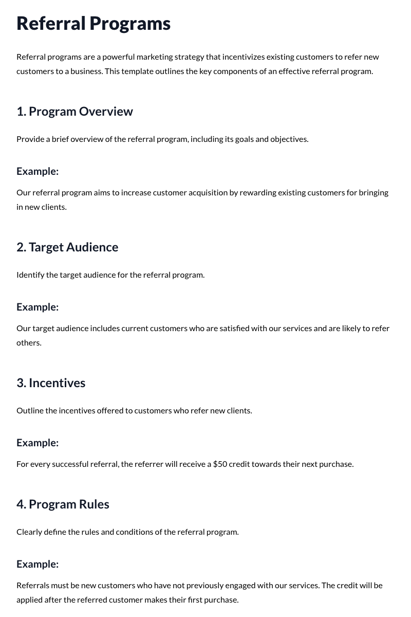 Referral Programs Template