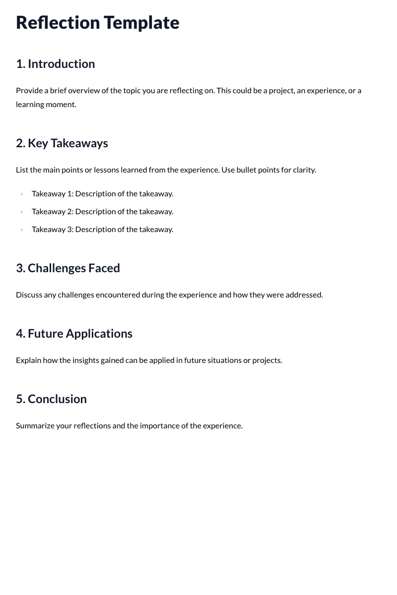 Reflection Templates