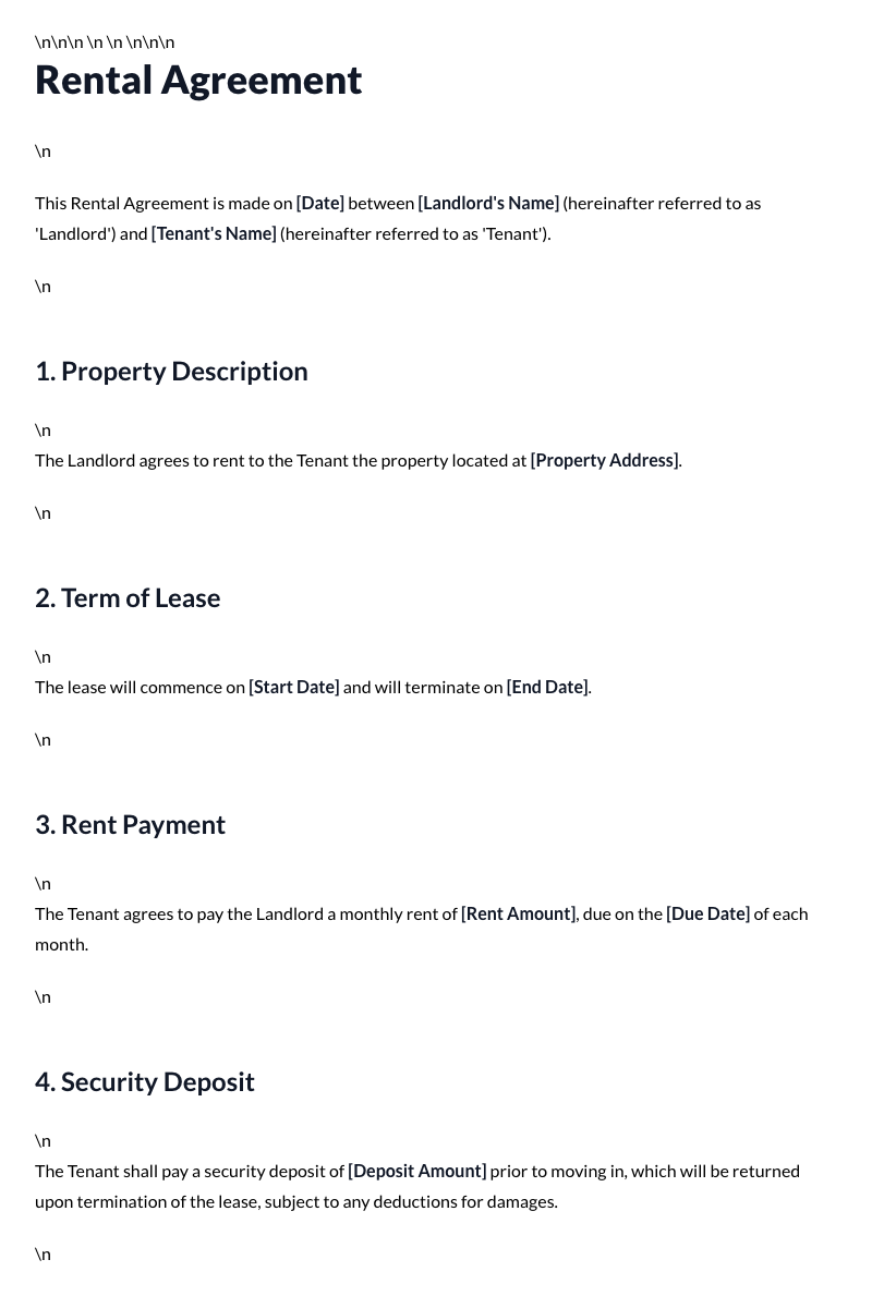 Rental Agreement