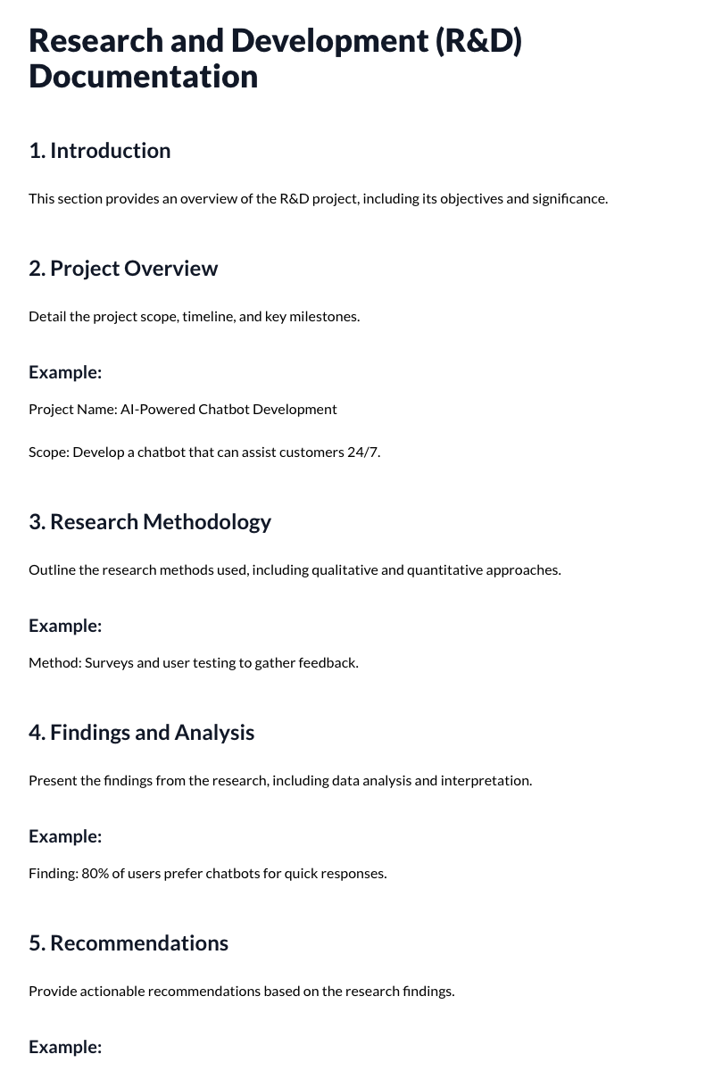 Research and Development (R&D) Documentation