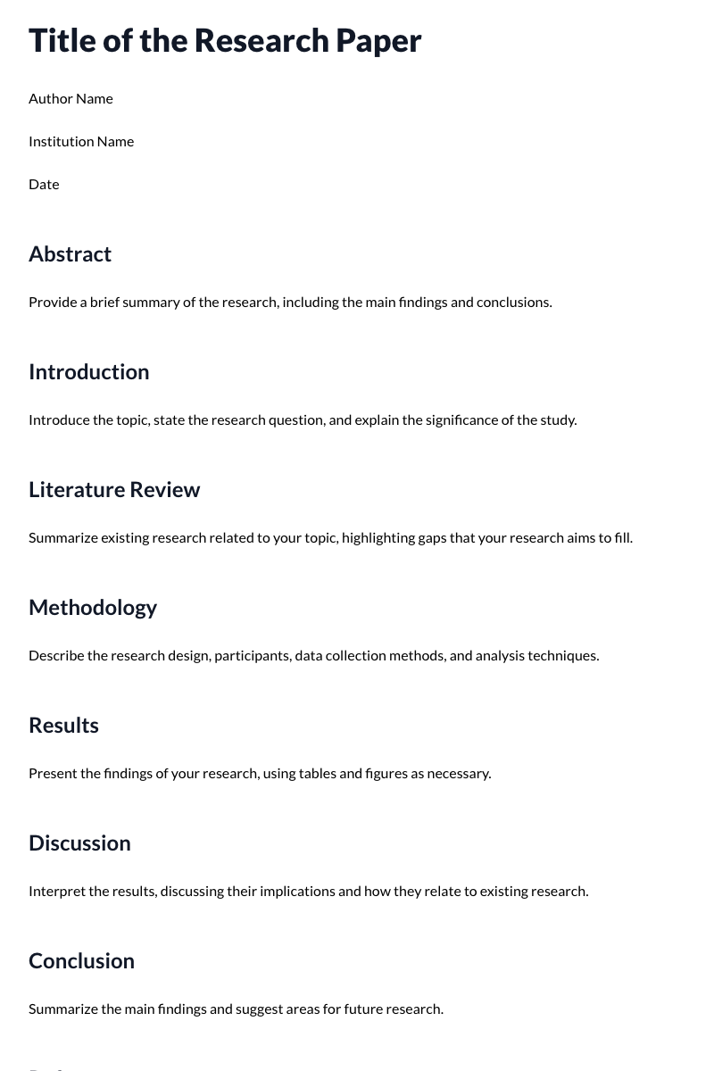 Research Paper Template