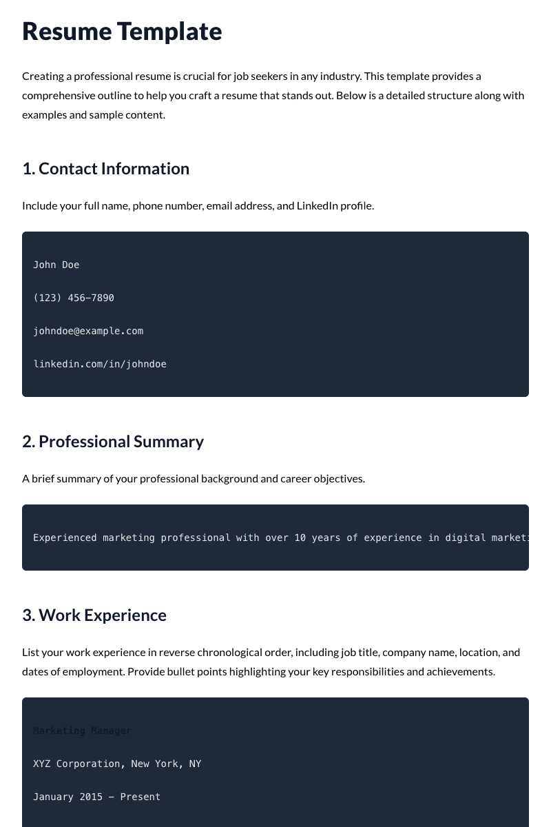 Resume Template